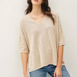 J. Jill Love Linen Natural Beige Top